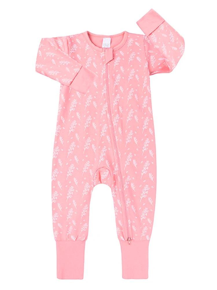 Blush Heather Zippy Baby Sleepsuit Playsuit with Feet Cuffs | Style My Kid