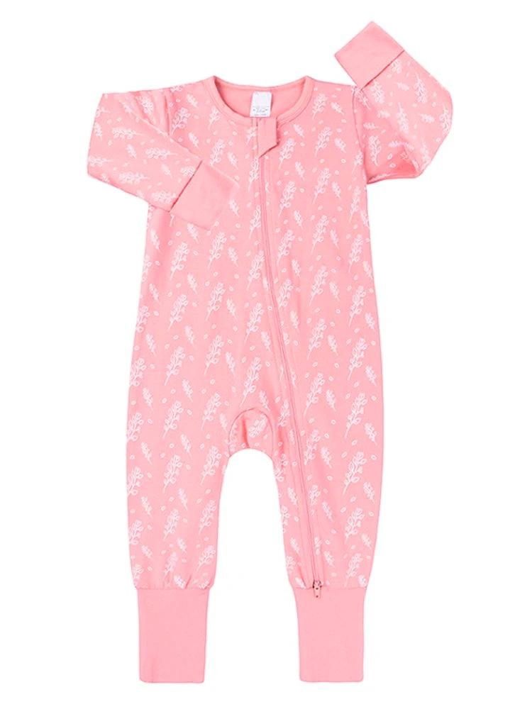 Blush Heather Zippy Baby Sleepsuit Playsuit with Feet Cuffs 