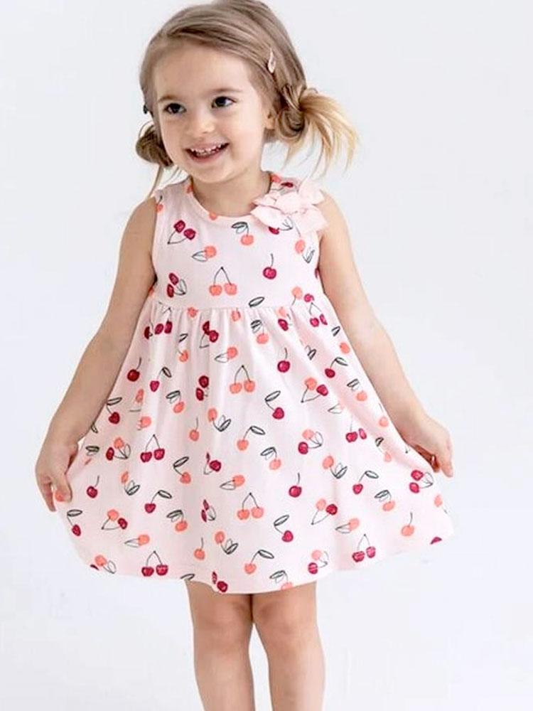 Artie-Cherry Bow Baby and Girl Pink Dress | Style My Kid