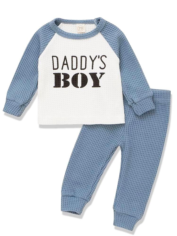Baby & Toddler Daddy's Boy Blue & White Top & Trousers Outfit | Style My Kid