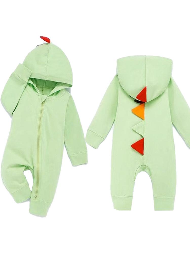 Light Green Dinosaur Hooded Onesie with Coloured Spikes | Style My Kid