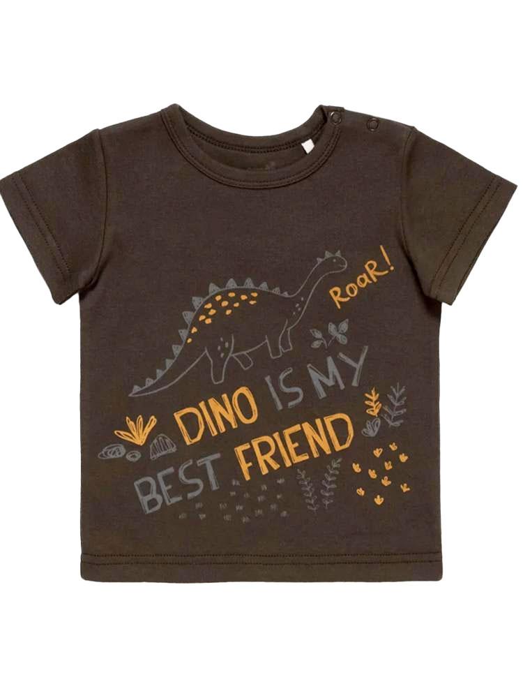 Artie-Dino Best Friend Grey Baby and Boy T Shirt | Style My Kid