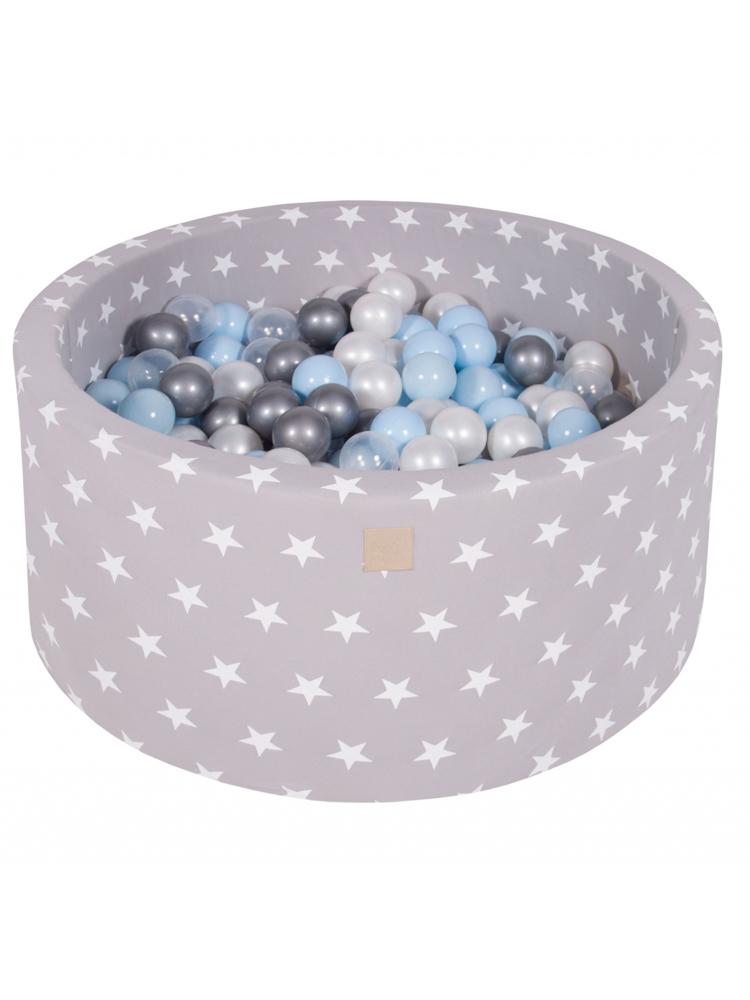 MeowBaby - Frozen - Grey Round Foam Ball Pit Set with 250 Balls - Kids Ball Pool - 90cm Diameter | Style My Kid