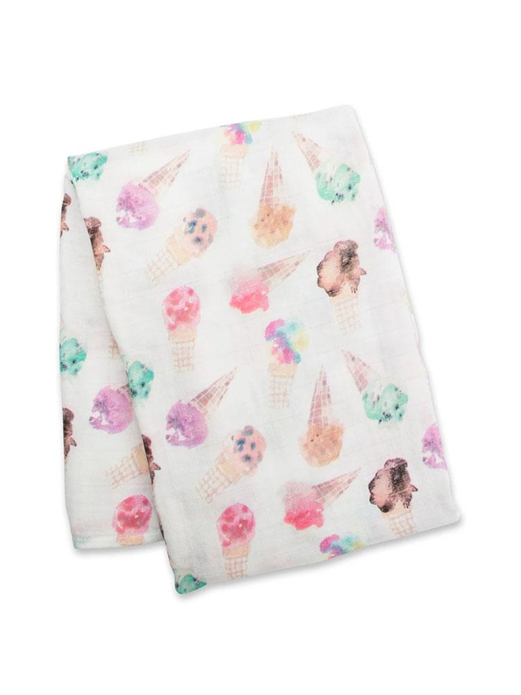 Lulujo - Large Bamboo Swaddle Blanket - Posies | Style My Kid