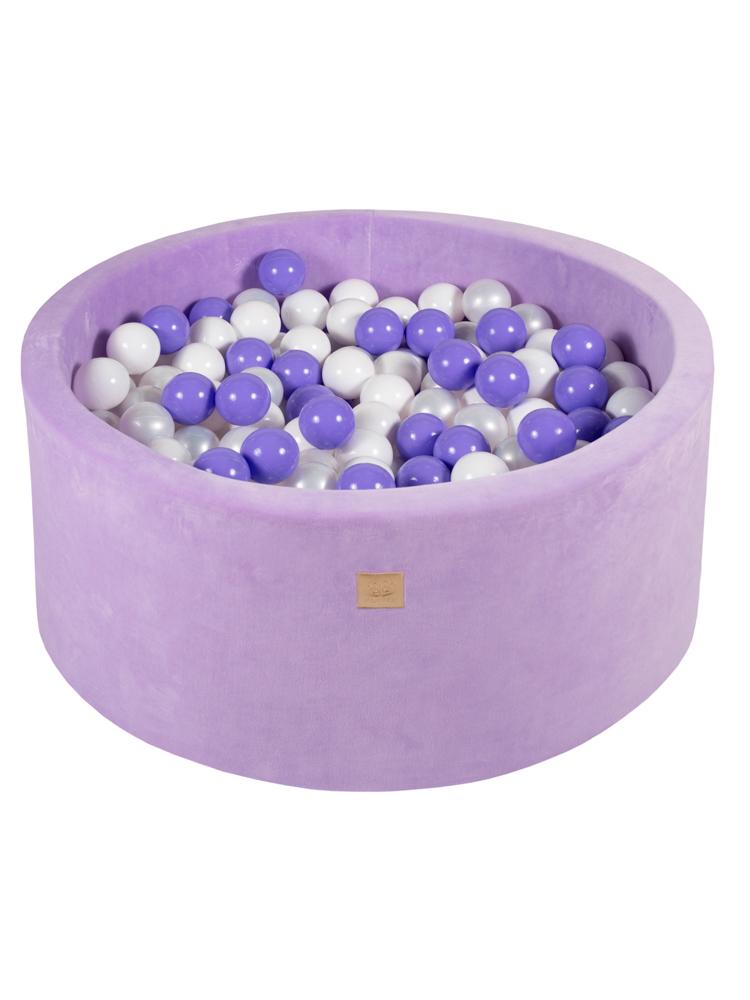 MeowBaby - Lavender - Round Ball Pit Set with 250 Balls - Kids Ball Pool - 90cm Diameter 