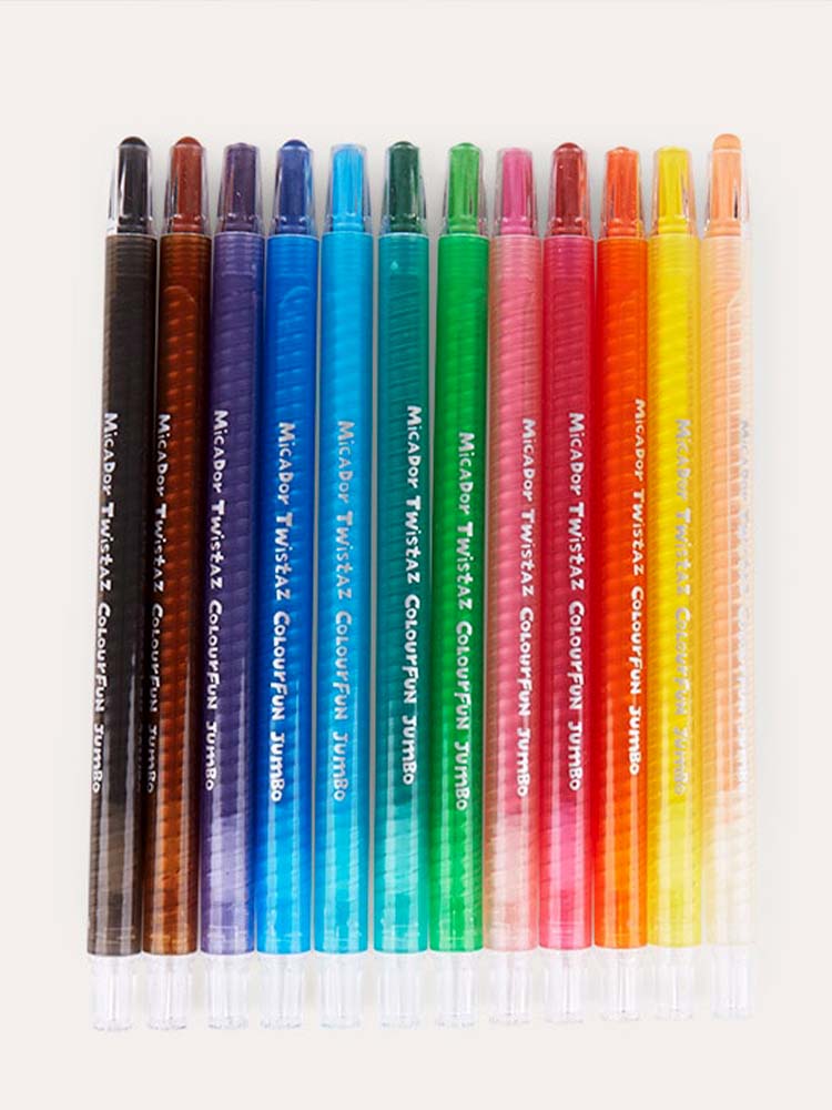 Micador jR. - Twistaz Jumbo Twist Crayons - 12 Assorted Colour Pack