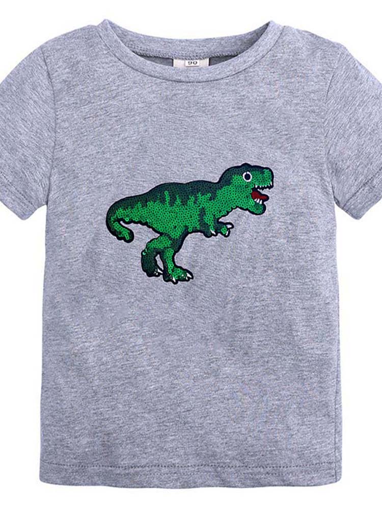 Kids Sequin Dinosaur T-Shirt 