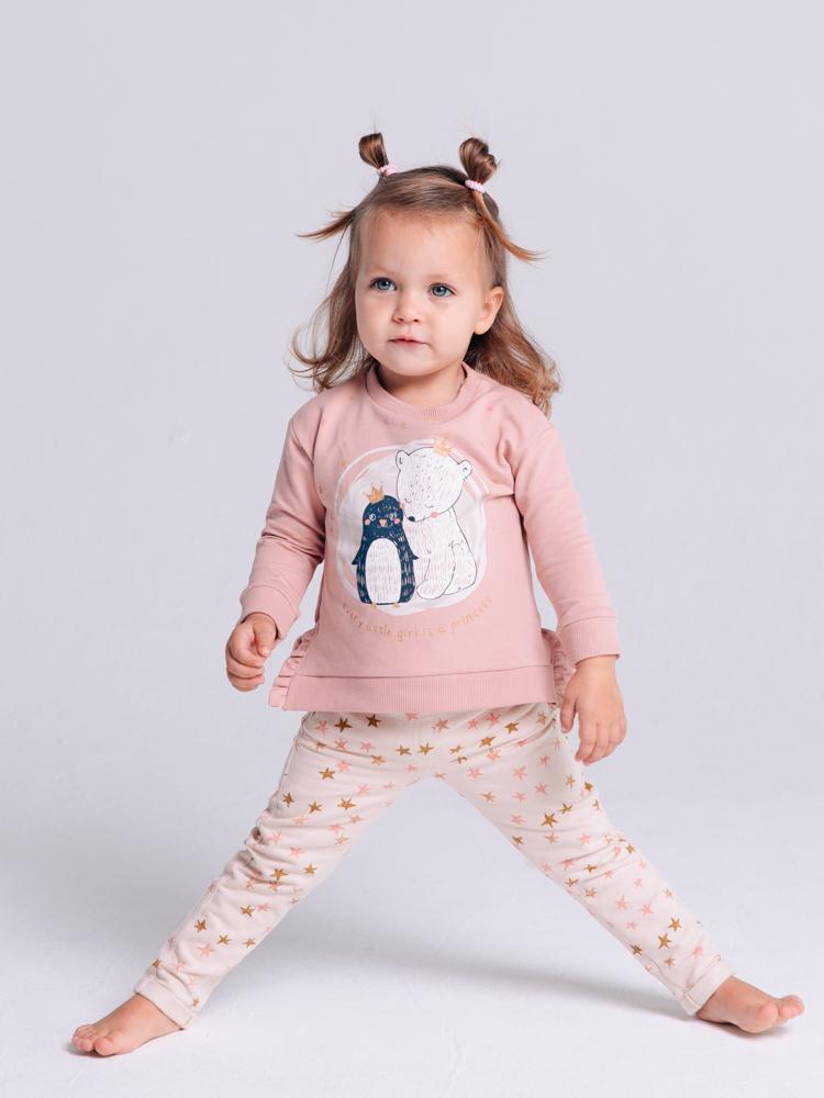 Girls Pale Pink French Terry Trousers | Style My Kid