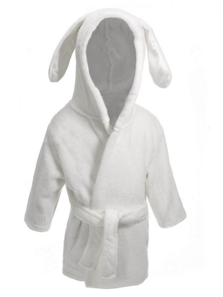 White Childrens Dressing Gown with Bunny Ears | Style My Kid