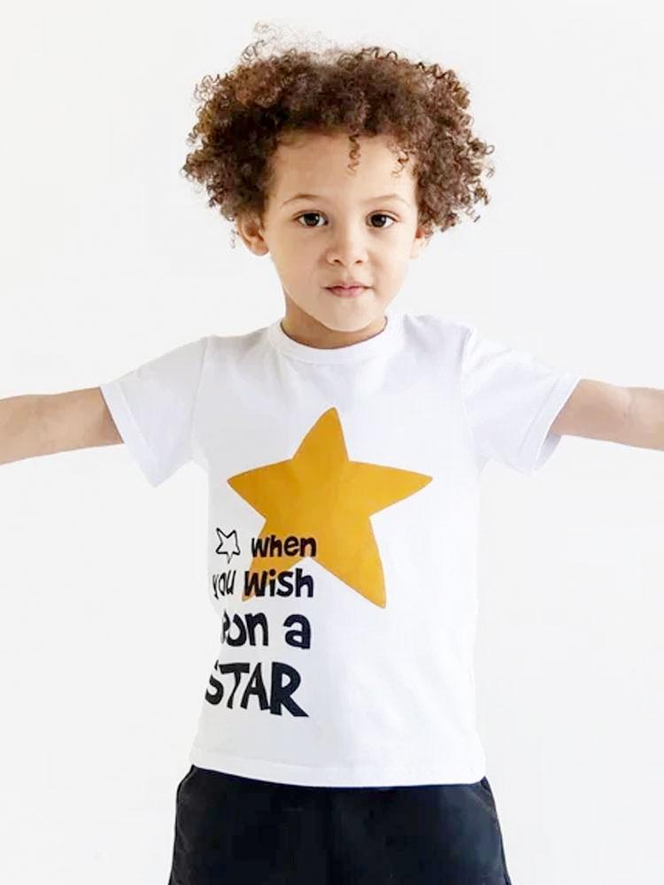 Artie-Wish Upon a Star Baby and Boy White T Shirt | Style My Kid