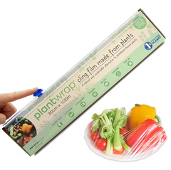 Plantwrap Eco Cling Film Made from Plants, Food Wrap, 30cm X 100m Large Roll, Free from BPA & Phthalates, Alternative to Beeswax, Microwave & Freezer Safe, Recyclable, Vegan