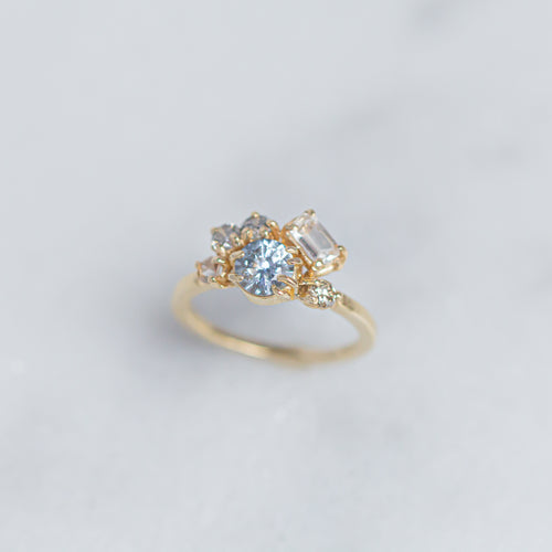 Toi et Moi Ring  Champagne Diamond & Blue Sapphire – Lackadazee