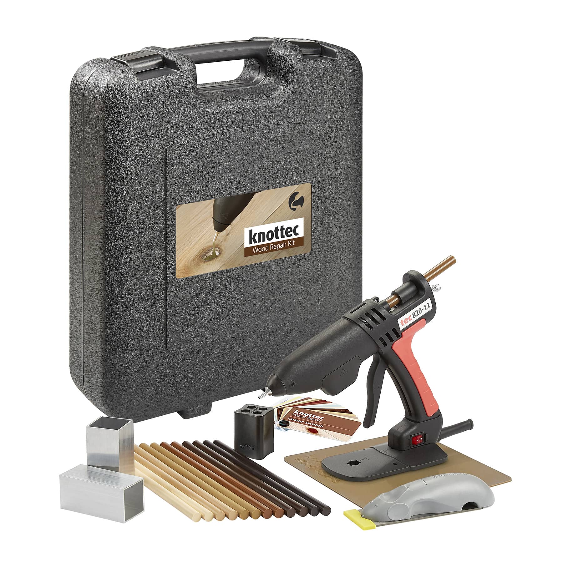 Tec 820-12 1/2" industrial hot melt glue gun, Knottec professional kit