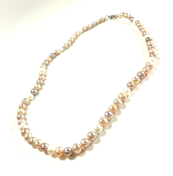 SS Pearl Pink Peach and White 6mm Necklace – Fire & Ice