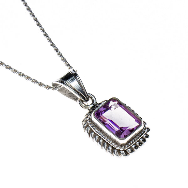 sterling silver amethyst pendant