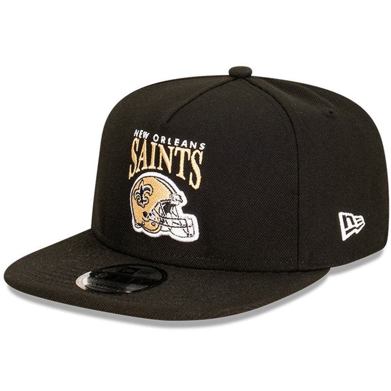 New Orleans Saints Hat - Black Arch Script NFL Snapback - New Era