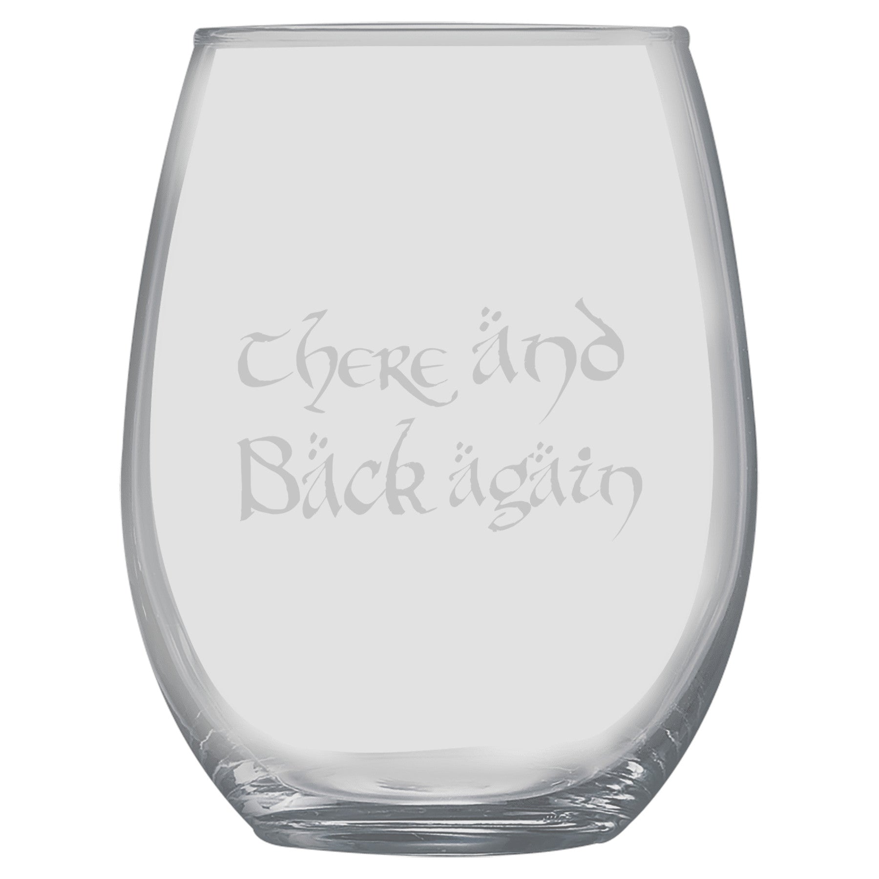 15oz Stemless Wine Glass Set - There and Back again + Slate Coaster