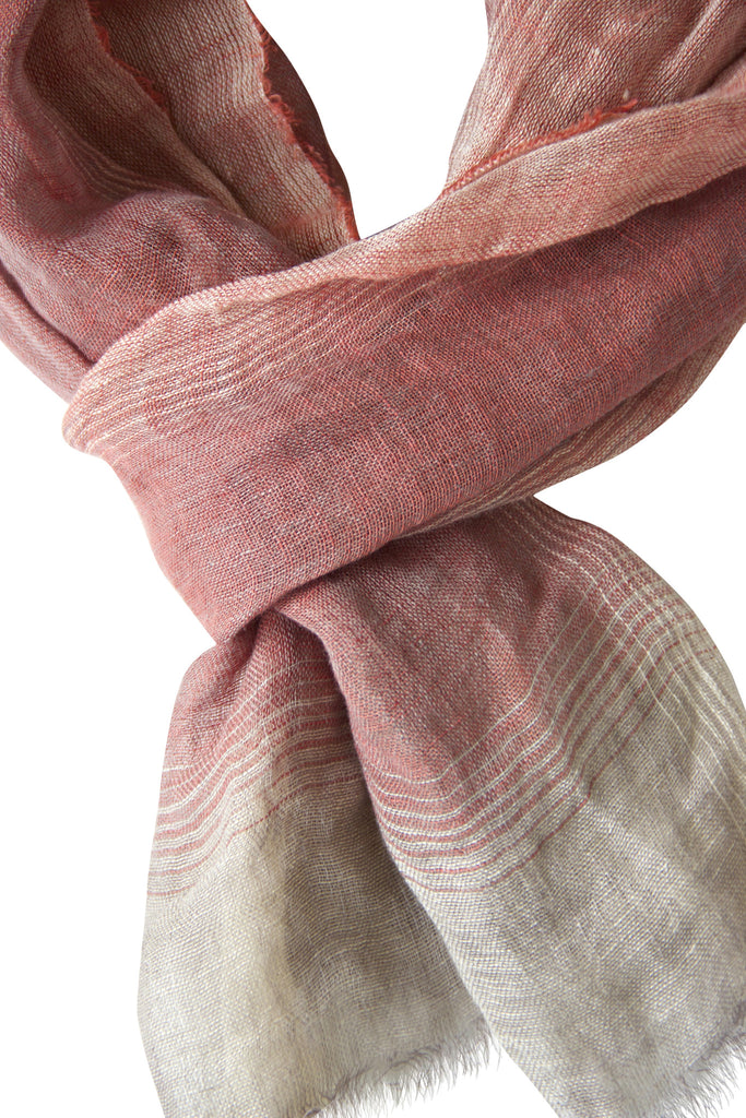 coral linen scarf