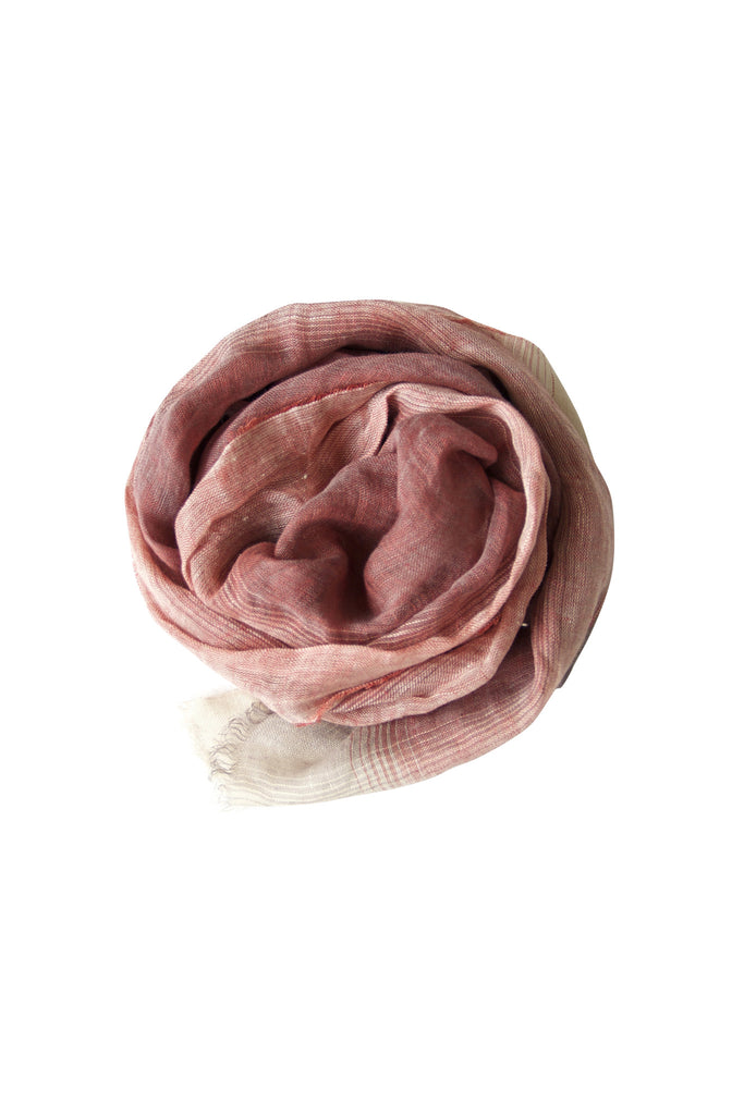 coral linen scarf