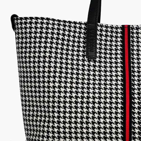 nosetta carlia shopper totebag detail houndstooth pied de poule