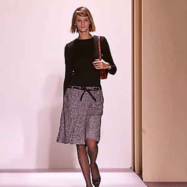 oscar de la renta skirt salt and pepper 2001