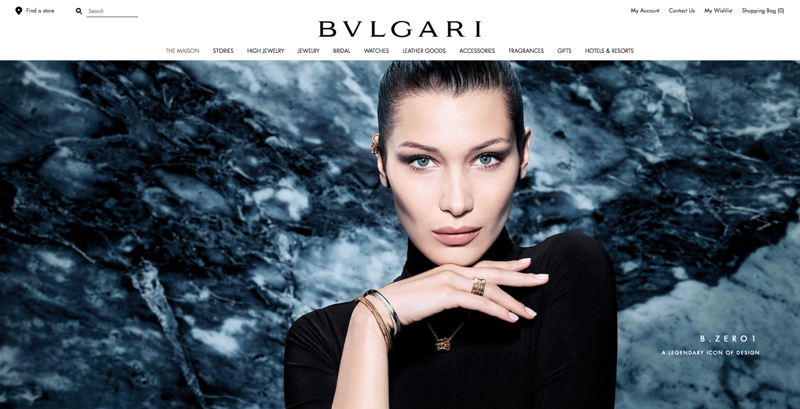 Bulgari Home page