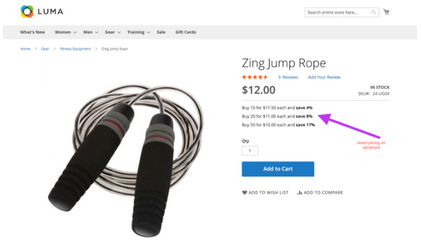 Magento Tiered Pricing Frontend View