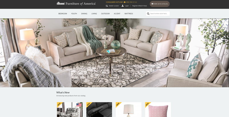 Furniture Of America Homepage