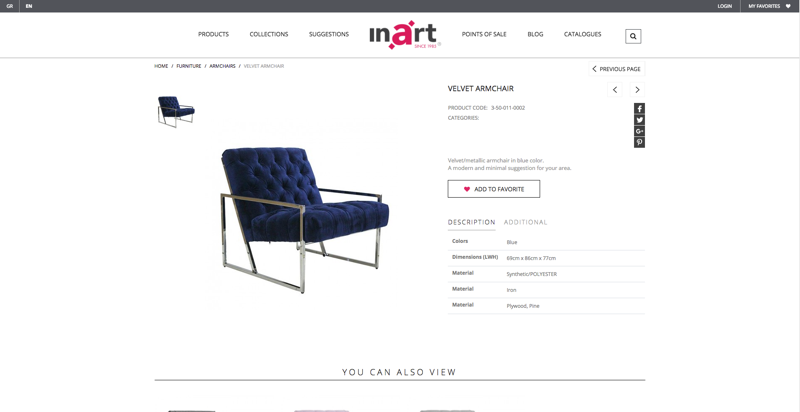 Inart Product Page