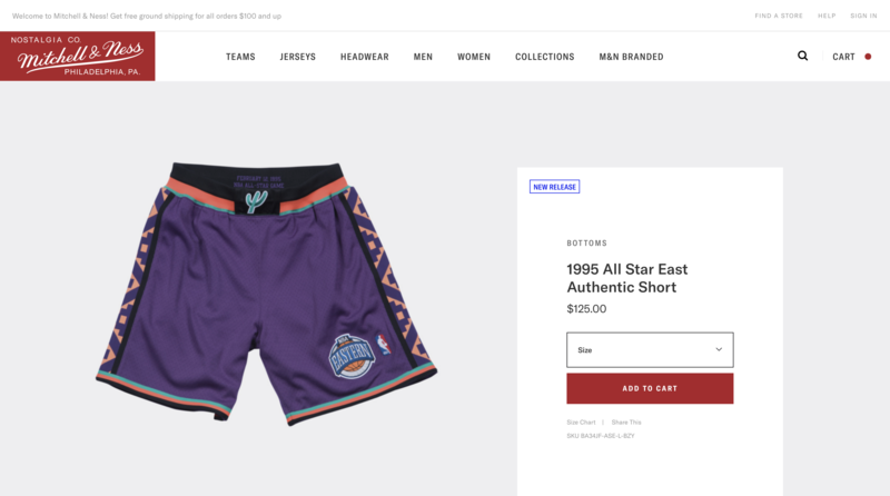 Mitchell & Ness Product Page
