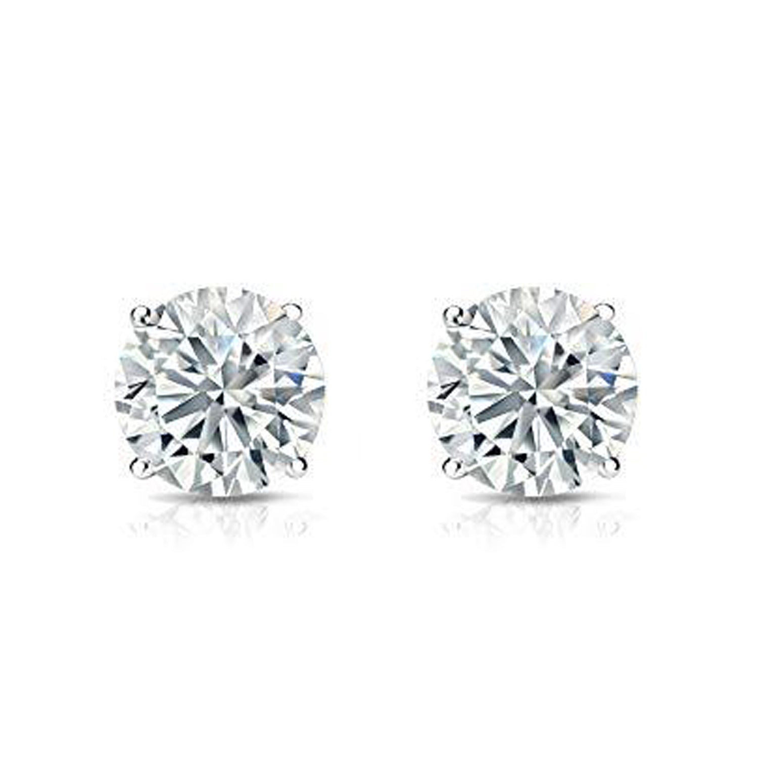 I.G.L Certified 1/2 Cttw Diamond Stud Earrings set in 14K White Gold ...