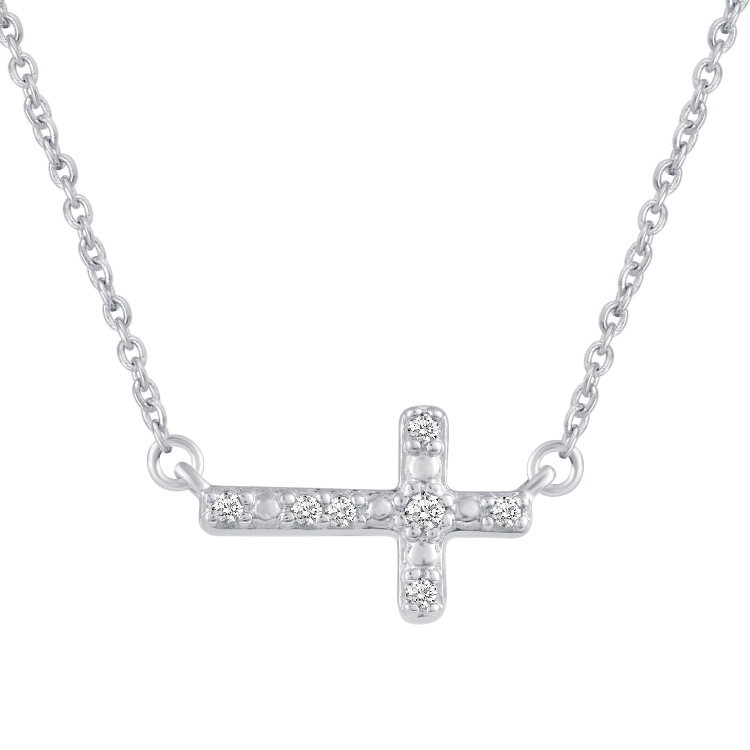 sideways cross pendant necklace