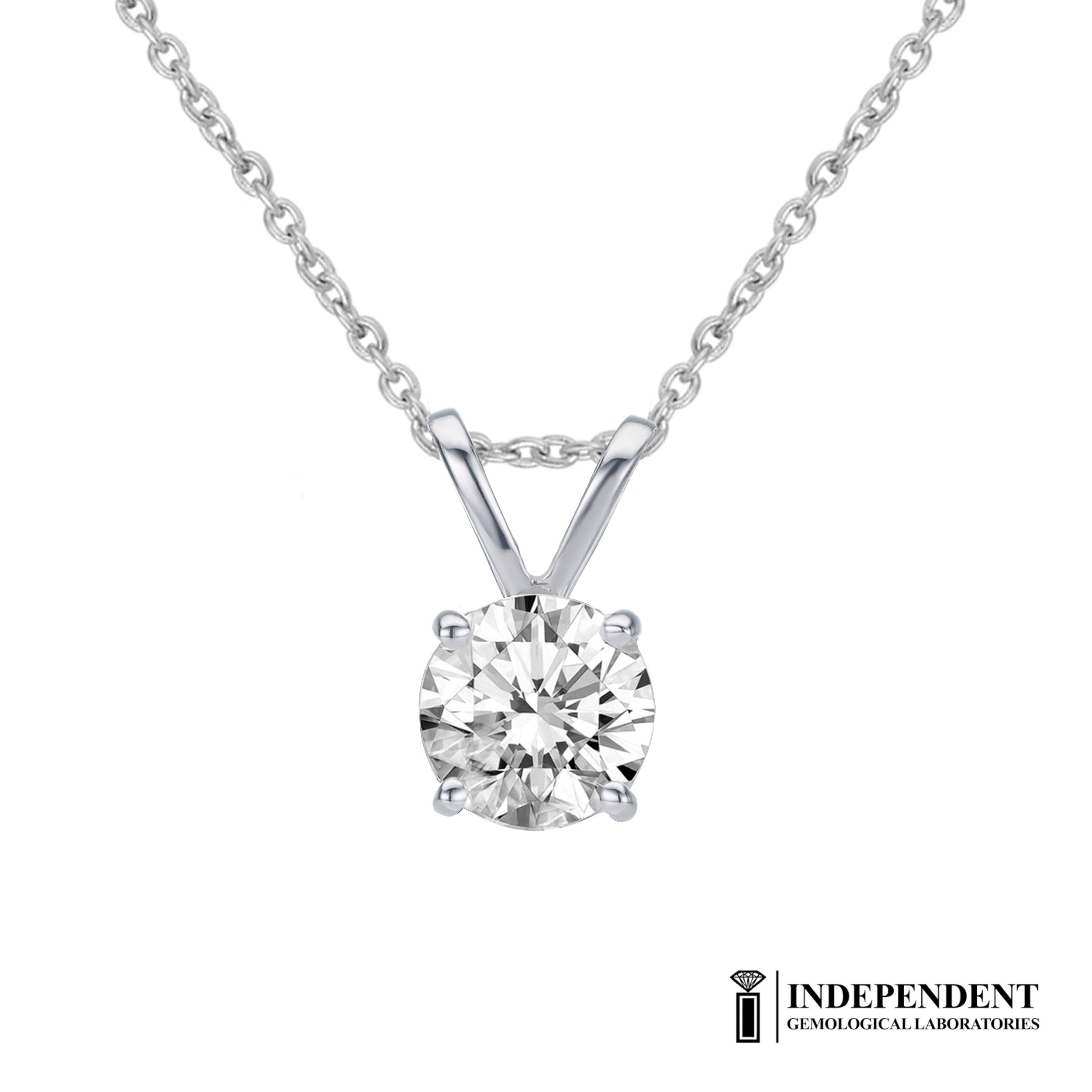 I.G.L Certified 1/2 - 1/4 Cttw Diamond Solitaire Pendant in 14K