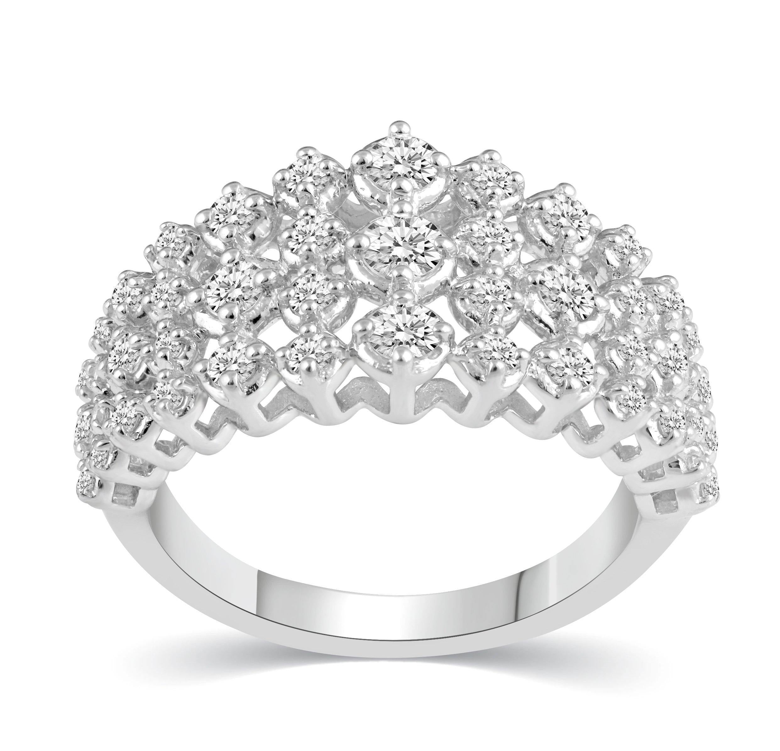 1 - 1/2 CT TW Diamond Anniversary Ring in Sterling Silver – Fifth