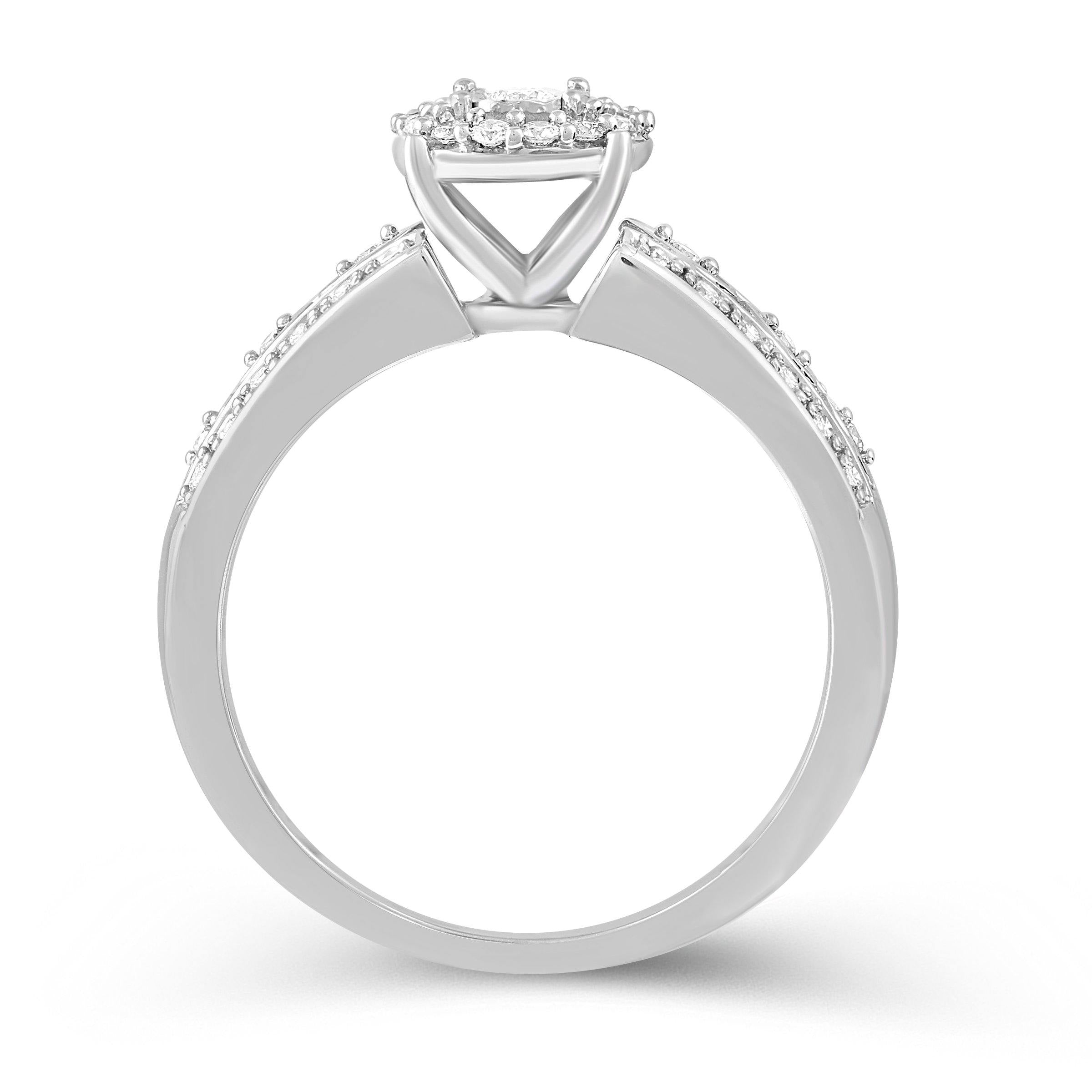 1/3CT TW Diamond Engagement Ring from Trio Set in 10KT White Gold ...
