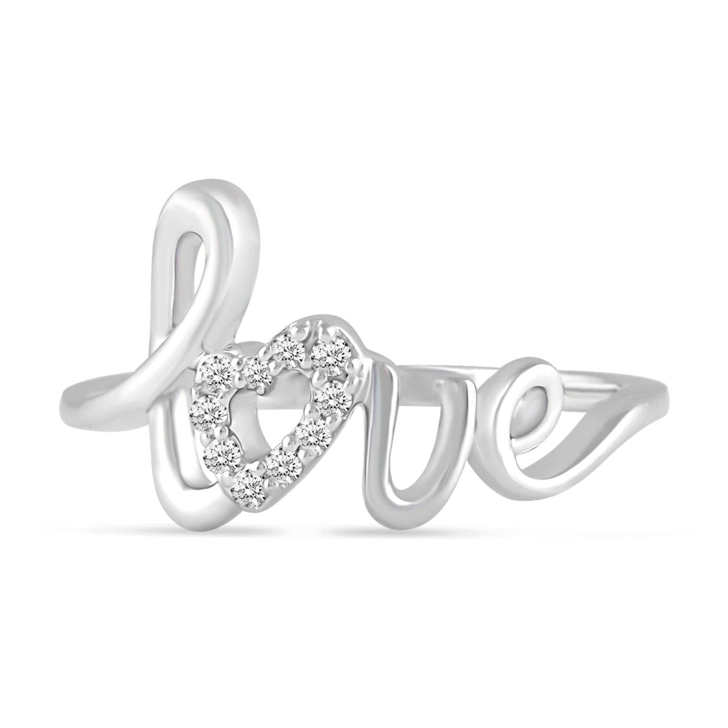 1/10 CTW Diamond Love Ring in Sterling Silver – Fifth and Fine