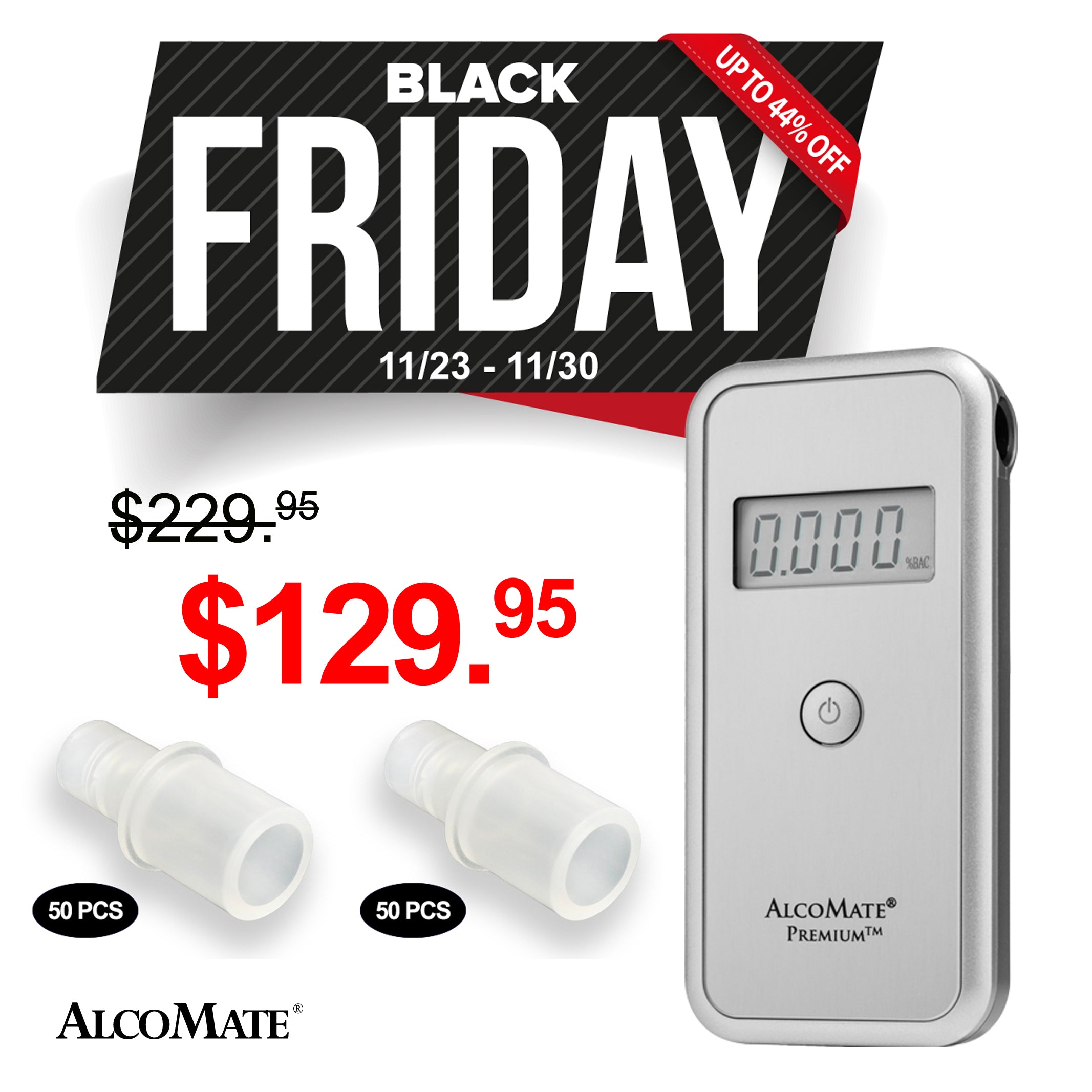 AK Globaltech's Black Friday Deal: AlcoMate Premium Breathalyzer and Standard Mouthpieces Bundle