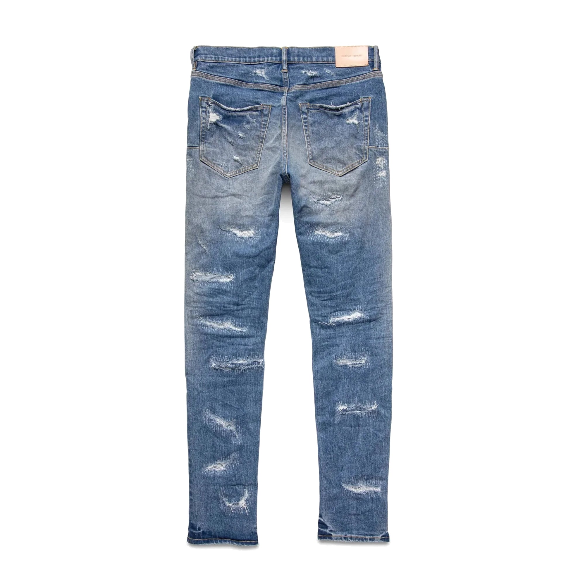 Purple Brand Oil-Splashed Skinny Fit Jeans in Indigo Oil