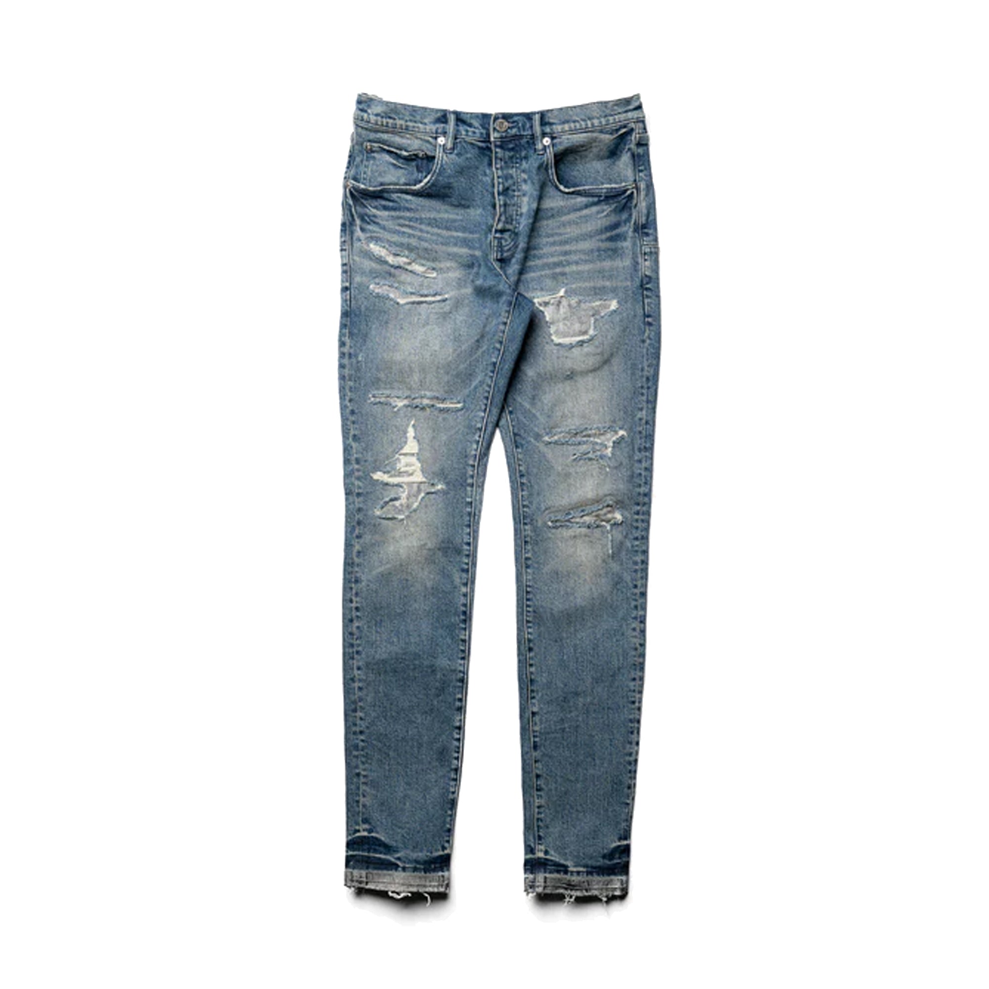 Purple Brand Dropped Fit Jeans - White Dirty Resin Blow on Garmentory