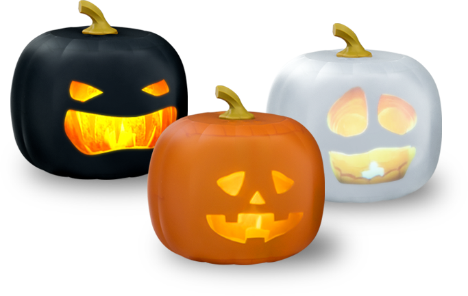 jabberin jack pumpkin product variants in black white and traditional orange