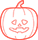jabberin jack pumpkin line icon in orange
