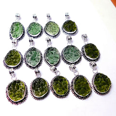 Chinese fake Moldavite silver pendants