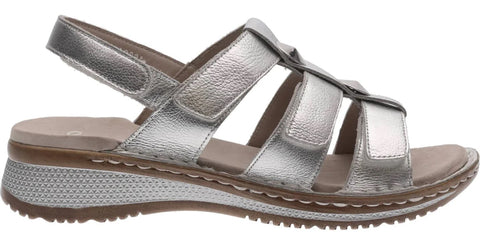 ara adjustable silver leather sandals
