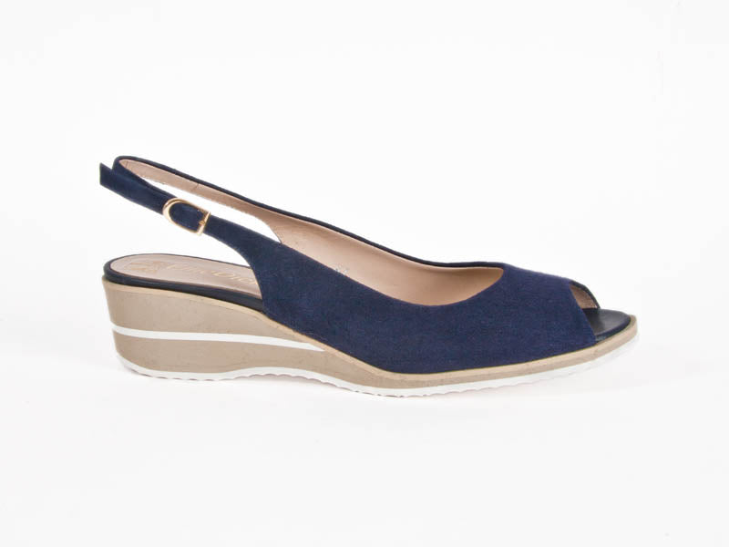 Peep toe wedge slingback 