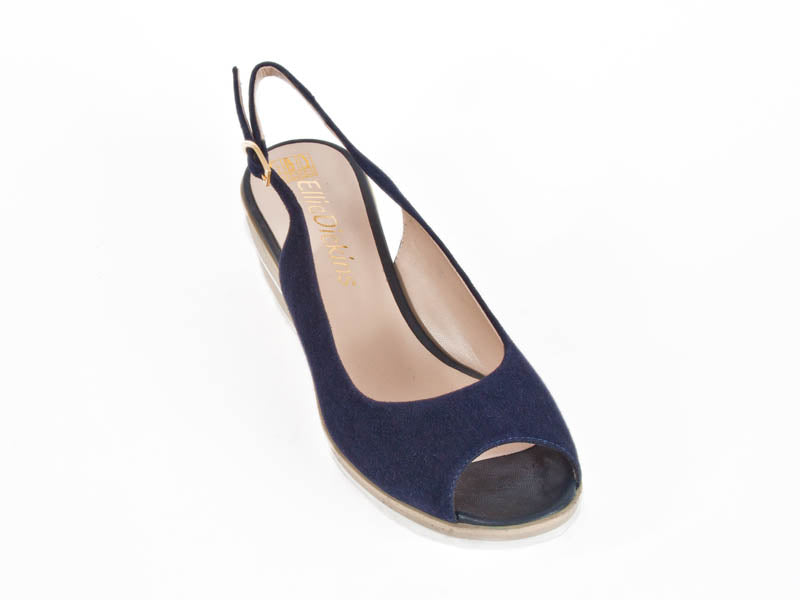 navy wedge slingbacks