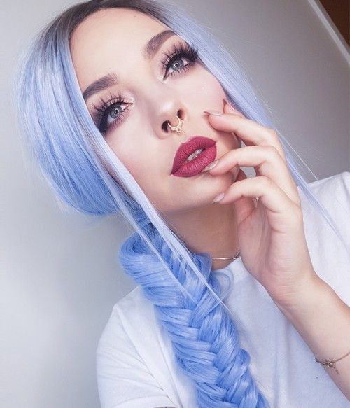 Blue Wigs Lace Frontal Hair Blonde Hair With Blue Underneath Roywigs