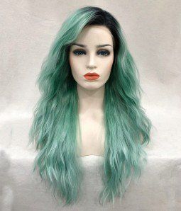 Green Wigs Lace Frontal Hair Short Dark Green Wig