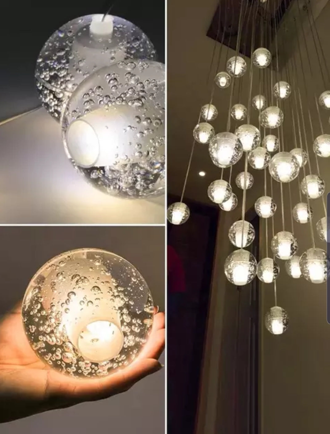 led ball chandelier