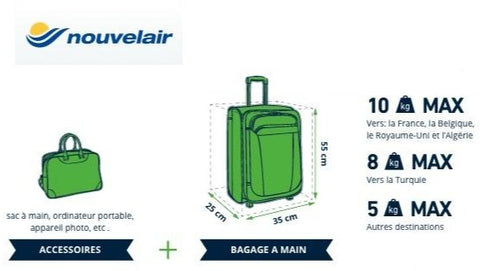 taille bagage cabine Nouvelair