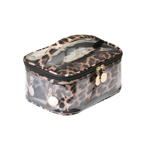 Transparent Leopard Toiletry Bag